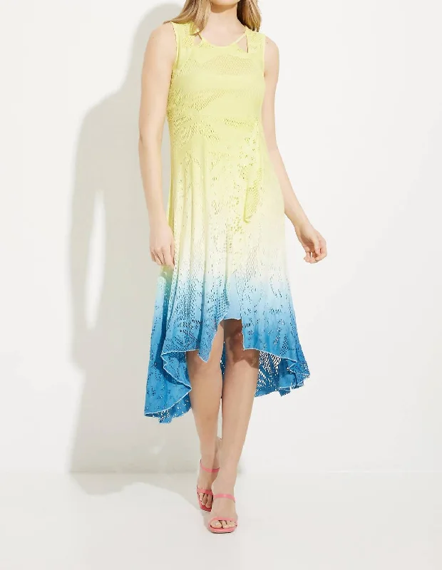 Gradient Lace Dress In Lime