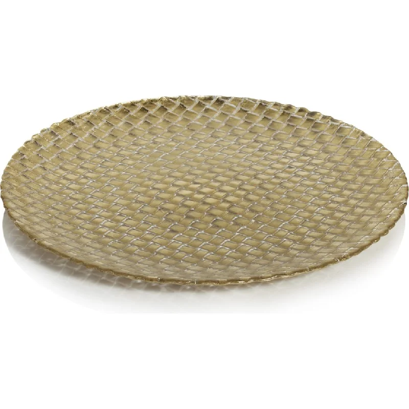 Nova Braided Gold Glass Plates, Set of 6