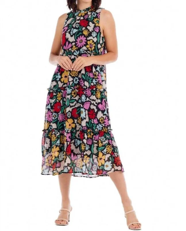 Alana Midi Dress In Multi