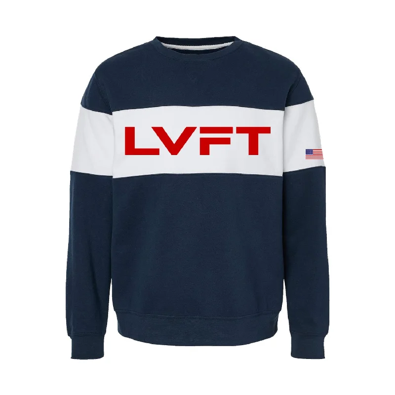 Colorblock Crewneck - Navy