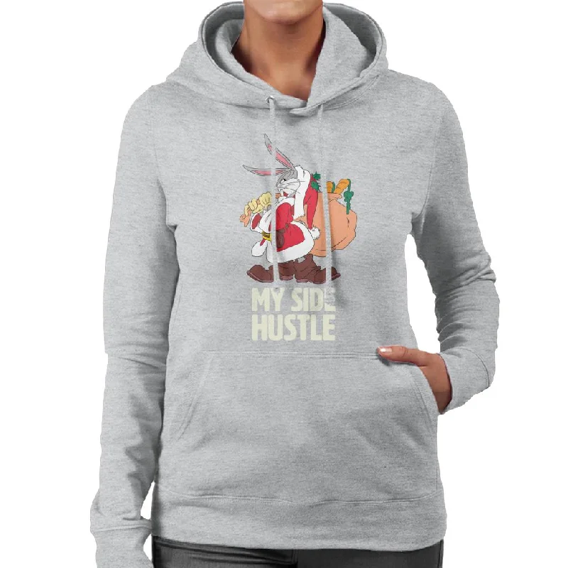 Looney Tunes Christmas Bugs Bunny My Side Hustle Women's Hooded Sweatshirt