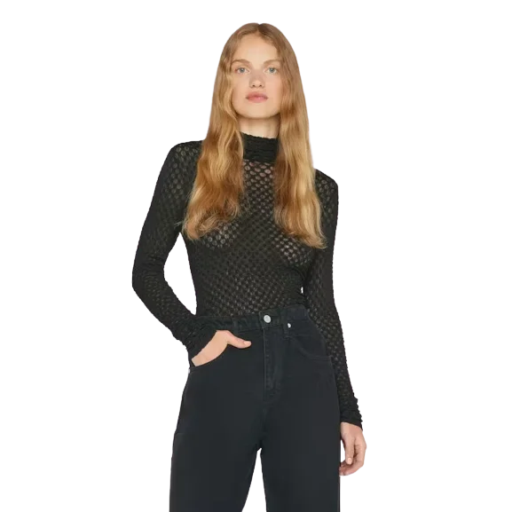 MESH LACE TURTLENECK