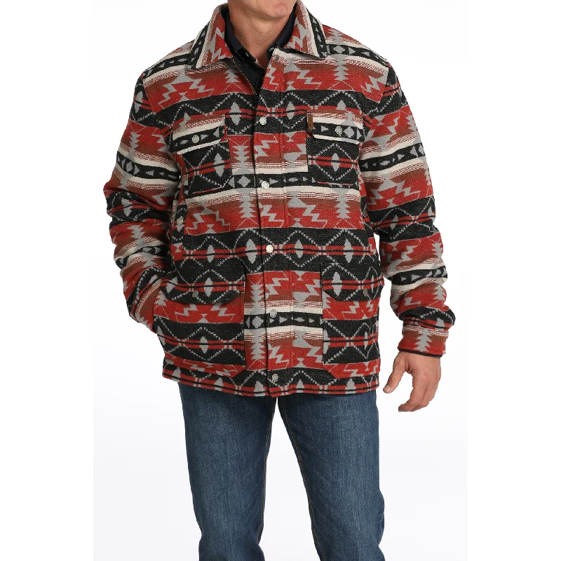 Cinch Men's Frontier Aztec Burgundy & Black Jacket MWJ1572004