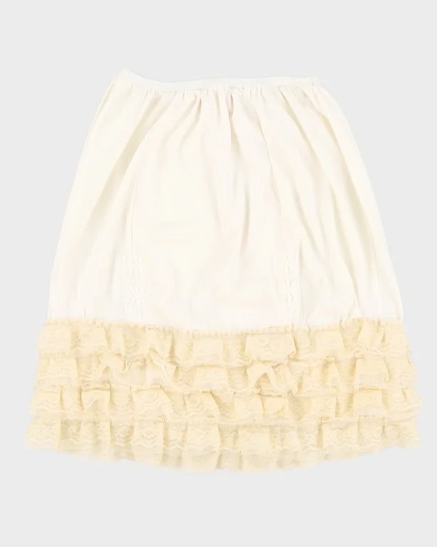 Vintage 1970s Mini Petticoat Ruffled Slip Skirt - XS