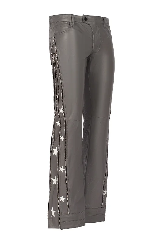 SUNSET RODEO LEATHER PANTS-GREY