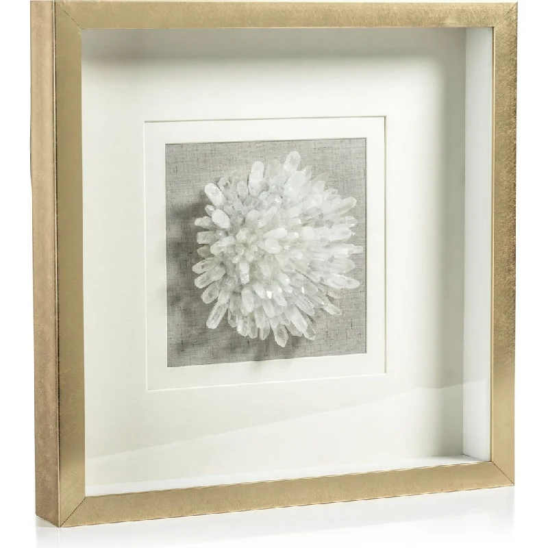 Carey Gold Framed Crystal Flower Wall DŽcor