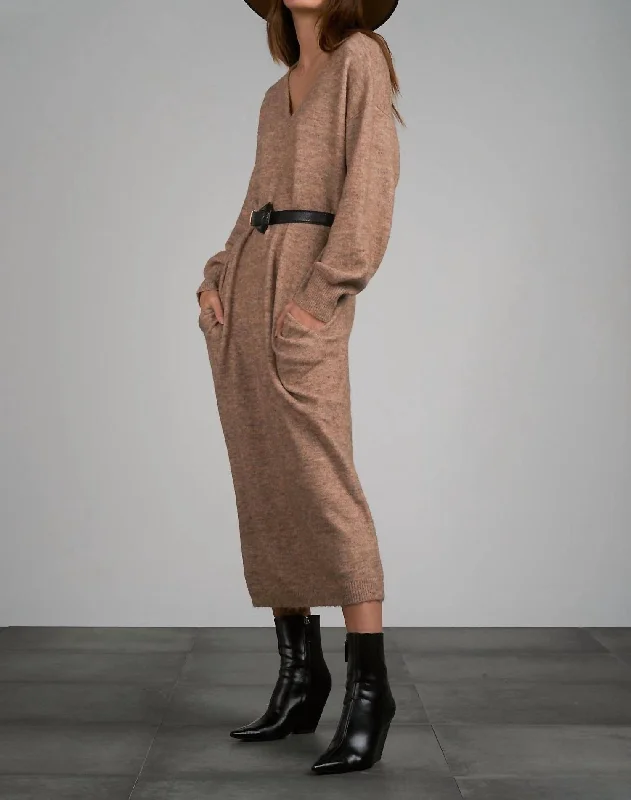 Tahoe Sweater Dress In Brown