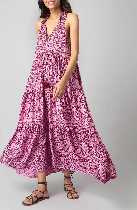 Paola Maxi Dress In Tanvi Berry