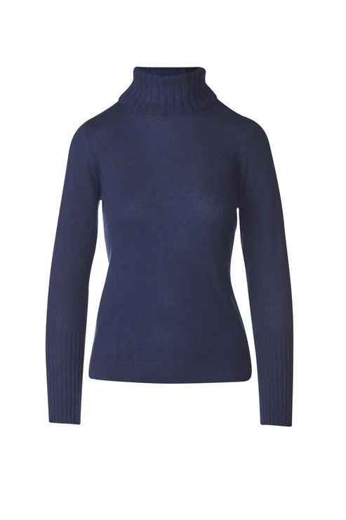 Kinross Chunky Trim T-Neck Navy