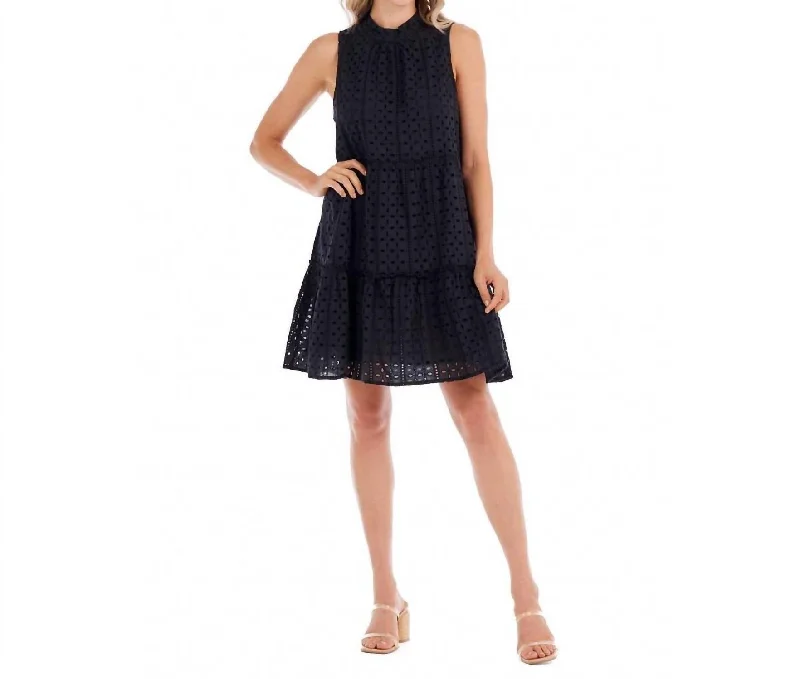 Biles Eyelet Dress In Black