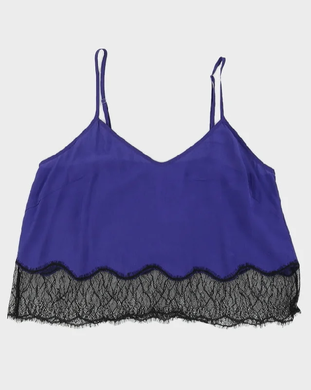 Blue Silk Cami Top - S