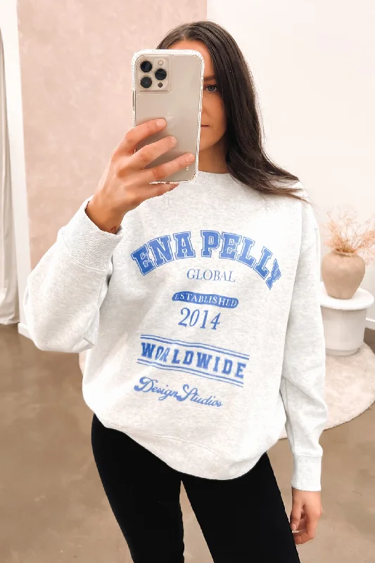 Worldwide Oversized Sweater White Marle