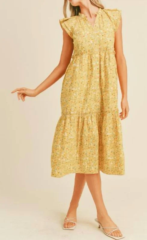 Shay Sunflower Dress In Yellow