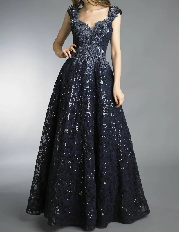 Ball Gown In Navy