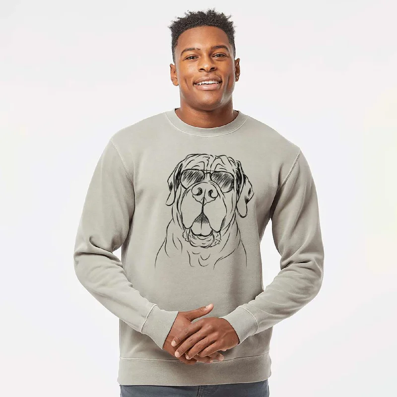 Aviator Tufton the English Mastiff - Unisex Pigment Dyed Crew Sweatshirt