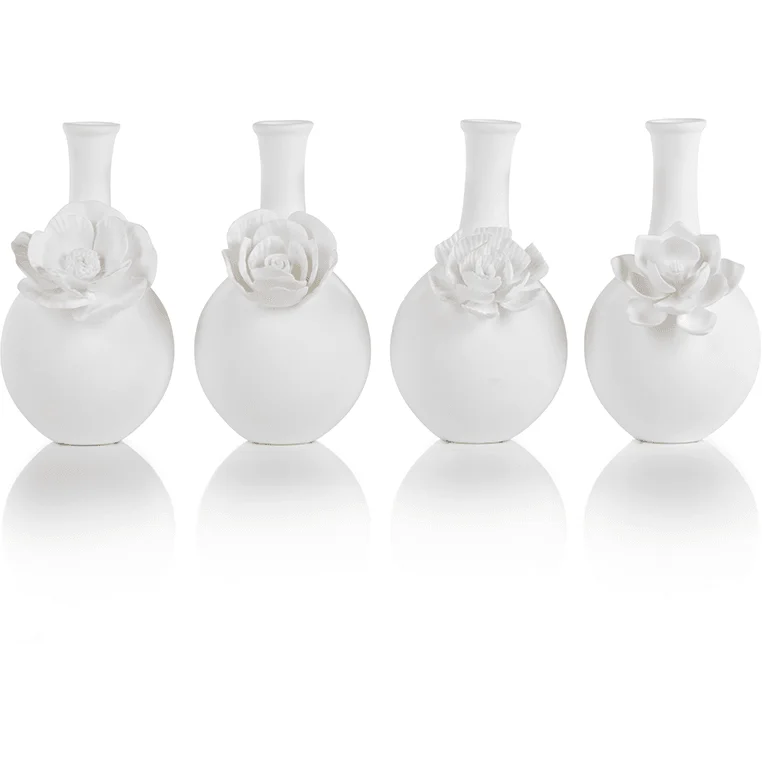 CAMEO LONG NECK PORCELAIN BUD VASE SET