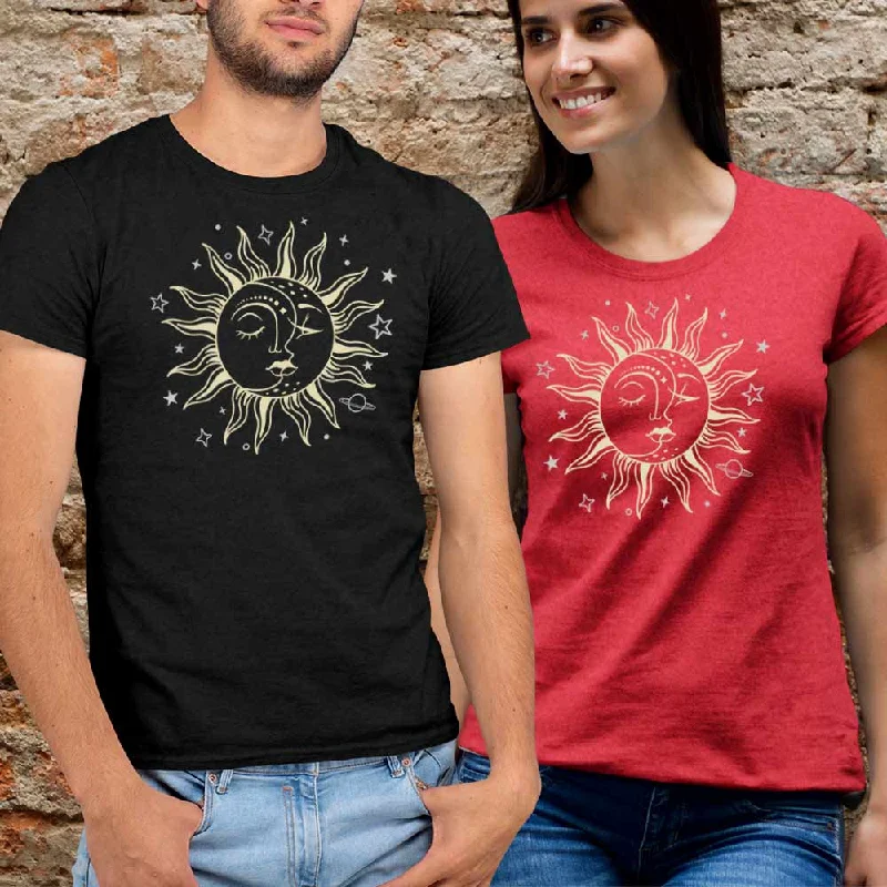 Sun print t-shirts for unisex fashion