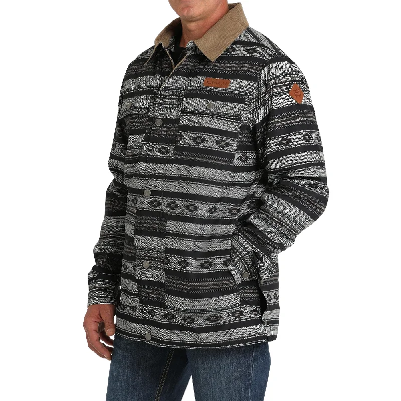 Cinch Men's Canvas Striped Black & Grey Jacket MWJ1069002