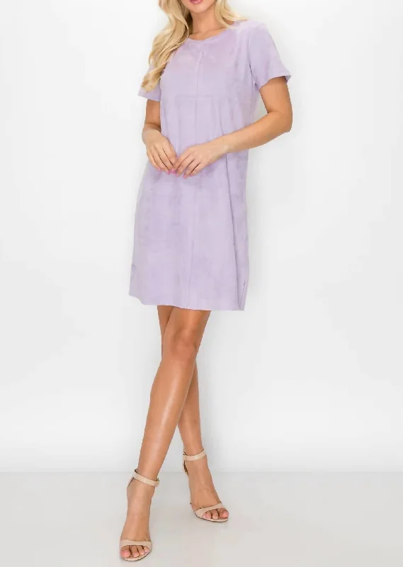 Audrey Round Neck Dress In Lavender