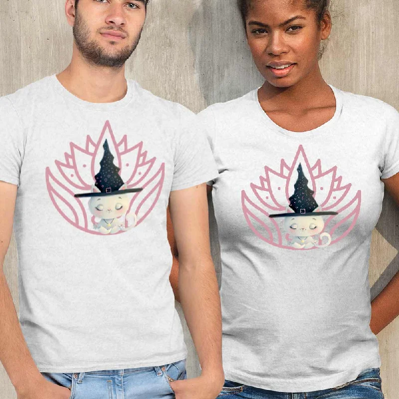 Meditation Kitty t-shirt design for couple