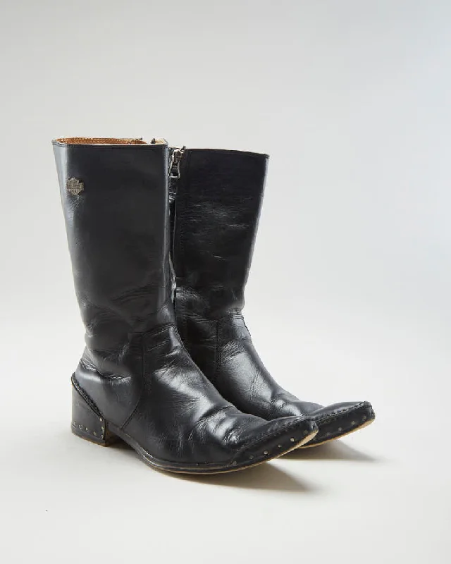 00s Harley Davidson Black Boots - Womens UK4