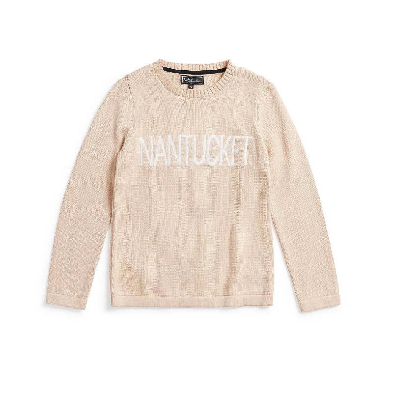 Latitude Clothing Nantucket Sweater Light Camel/White