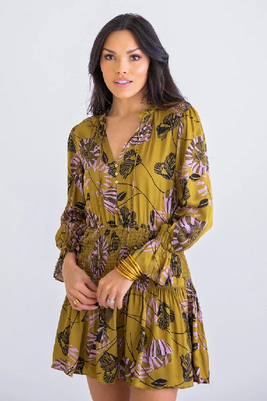 Floral Smock Waist Dress