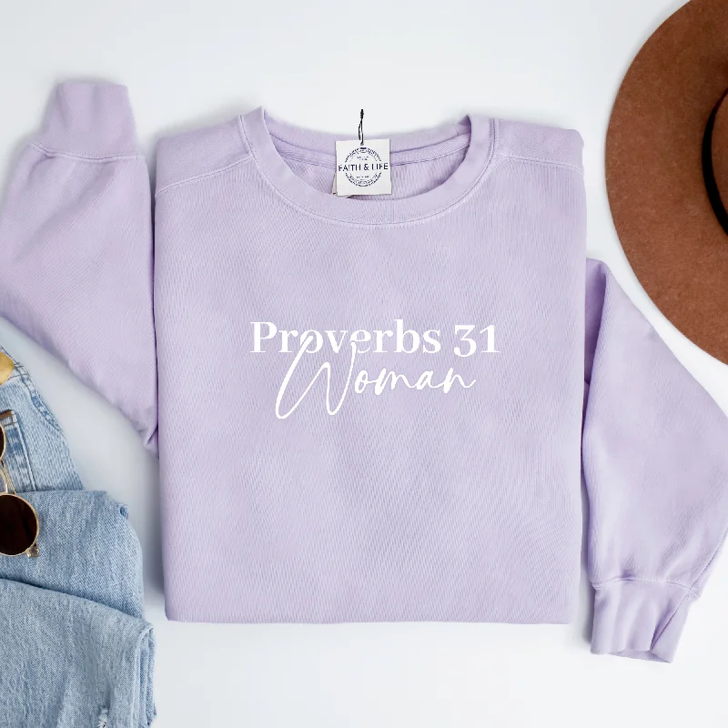 Proverbs 31 Woman Heavyweight Christian Mothers Day Crewneck Sweatshirt