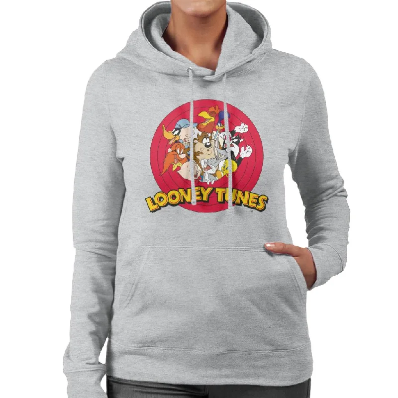 Looney Tunes Opening Scene Characters Women's Hooded Sweatshirt