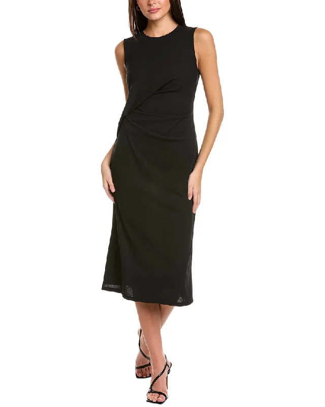 Theory Drape Tuck Midi Dress