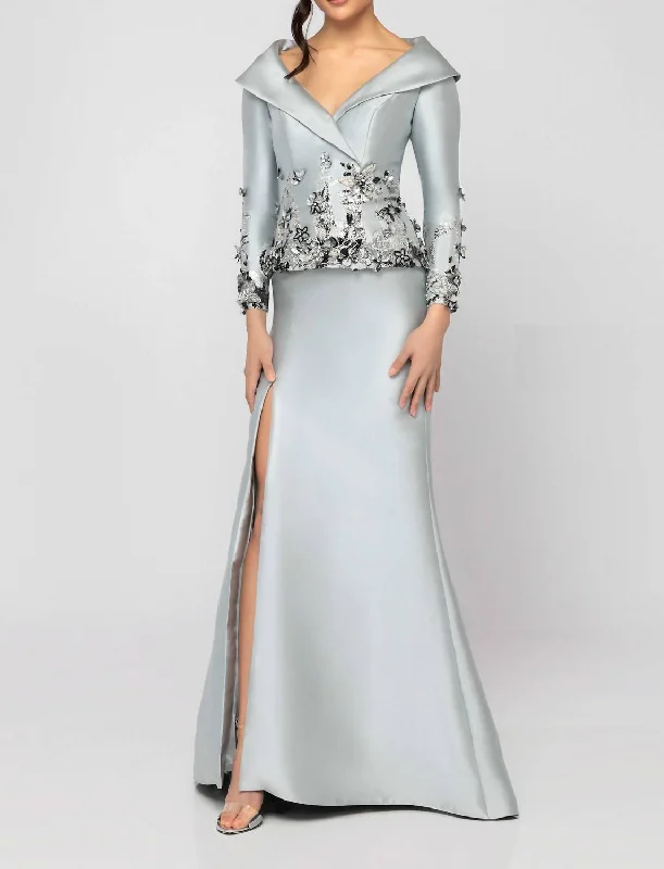 Mother Of The Bride Dress In Silver Gunmetal