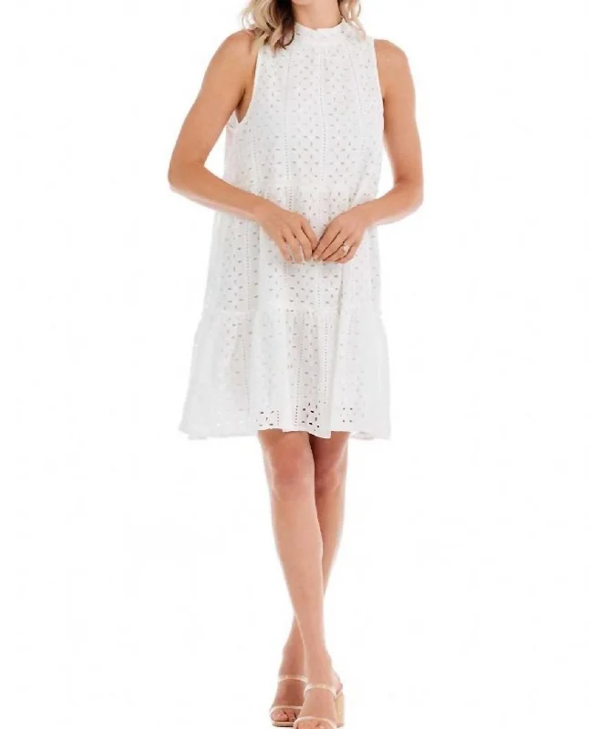 Biles Eyelet Dress In White