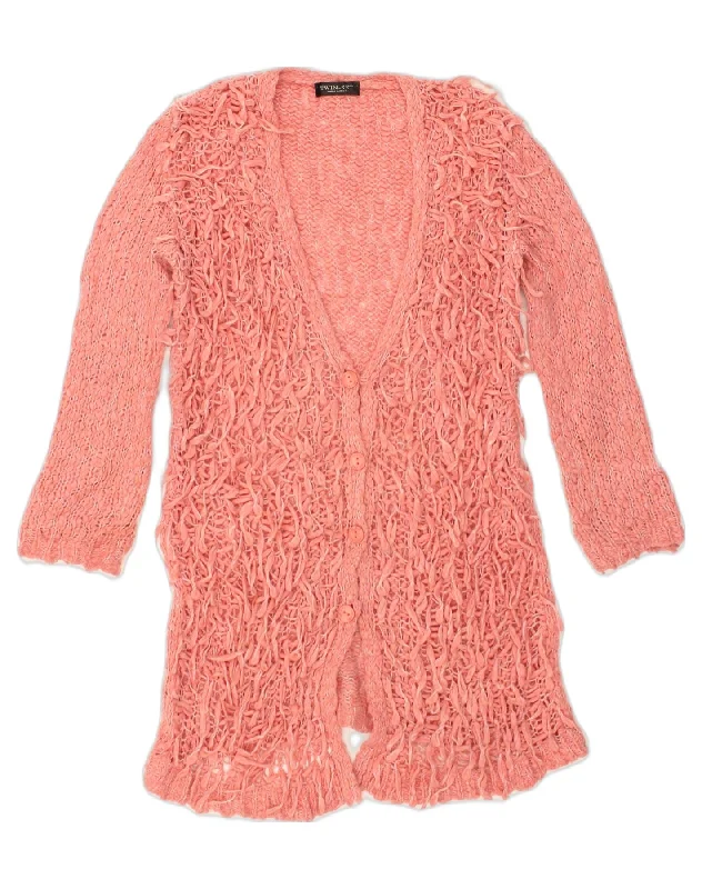 TWIN-SET Womens Cardigan Sweater UK 14 Medium Pink