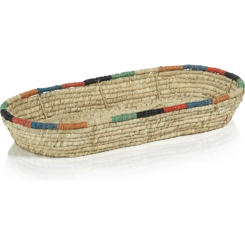 Bizerte Coiled Raffia Oval Baskets, Set of 2