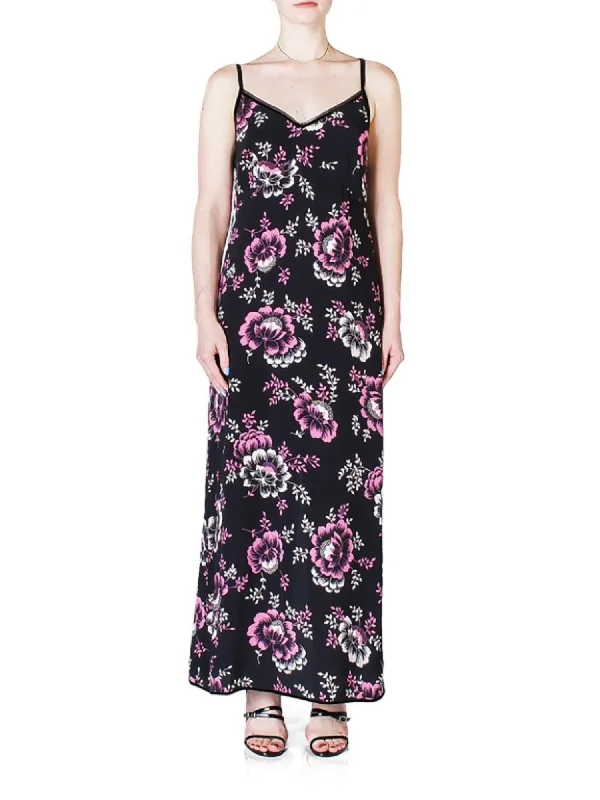 Bandana Floral Dress In Black With Floral