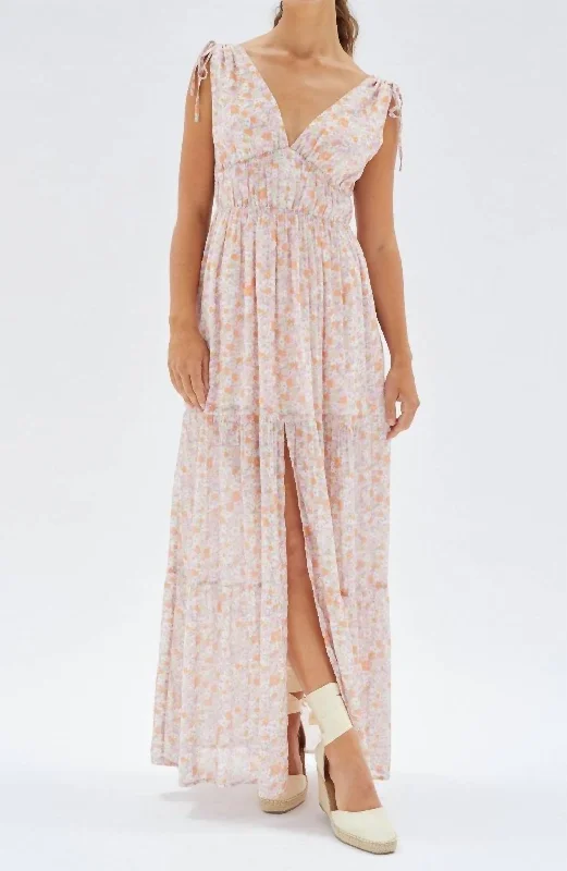 Versailles Tiered Maxi Dress In Multi