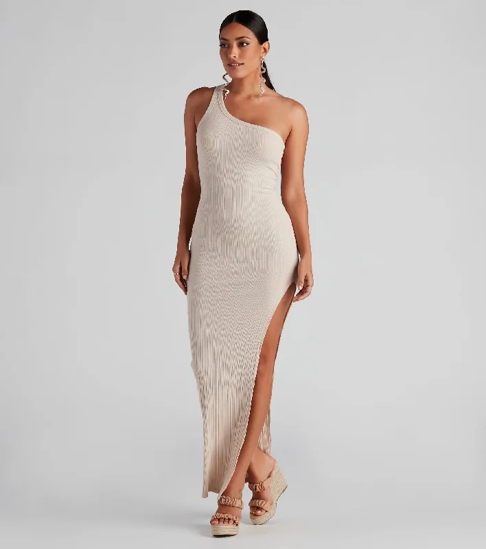 Weekend Plans Ribbed Knit Maxi Dress