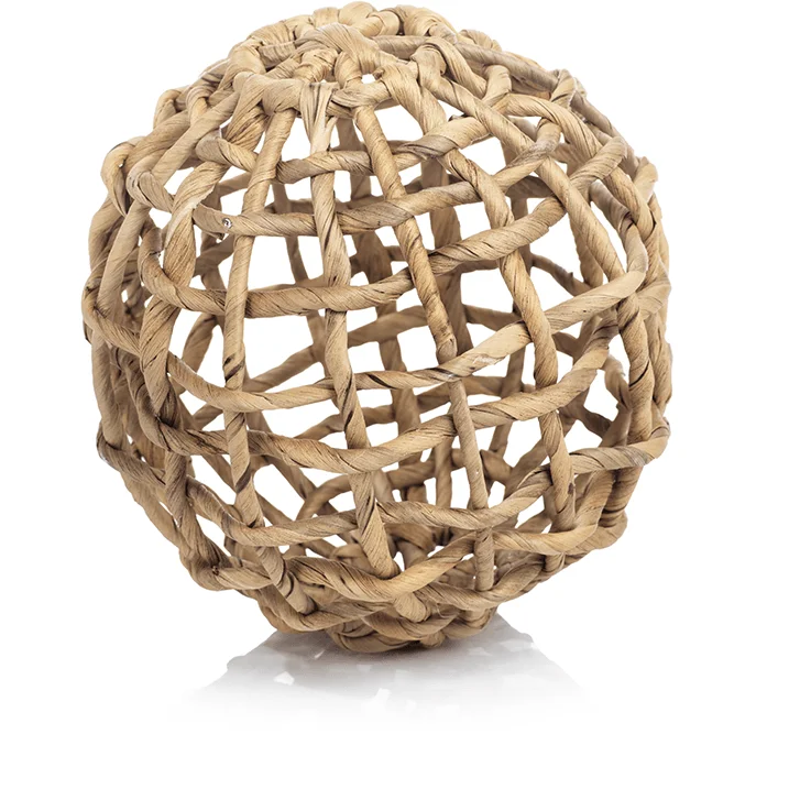 8-Piece Water Hyacinth Twisted Fill Decorative Ball Set, 6.75"