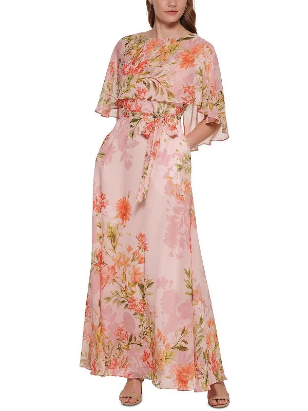 Womens Chiffon Maxi Evening Dress