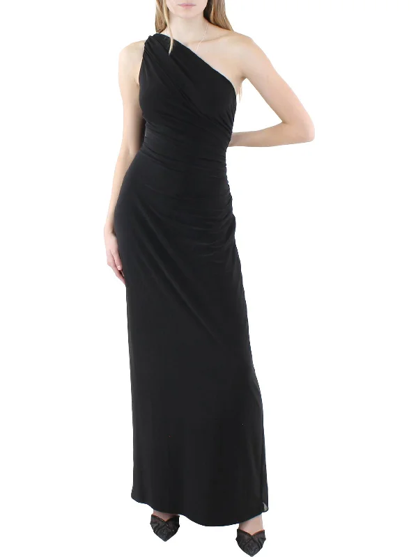 Womens One Shoulder Long Evening Dress