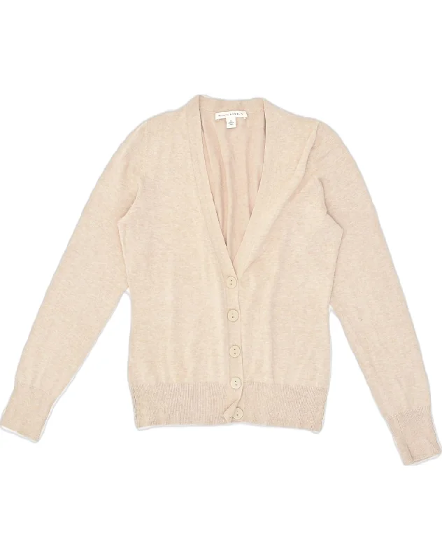 BANANA REPUBLIC Womens Cardigan Sweater UK 10 Small Beige Cotton