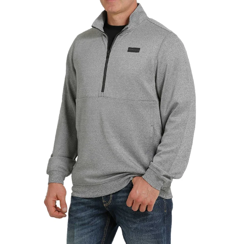 Cinch Men's Half Zip Heather Grey Pullover Sweatshirt MWJ1559001