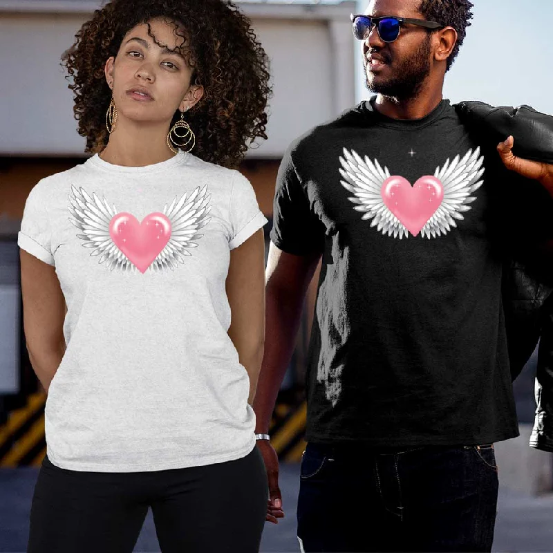 Heart with white wing unisex t-shirt