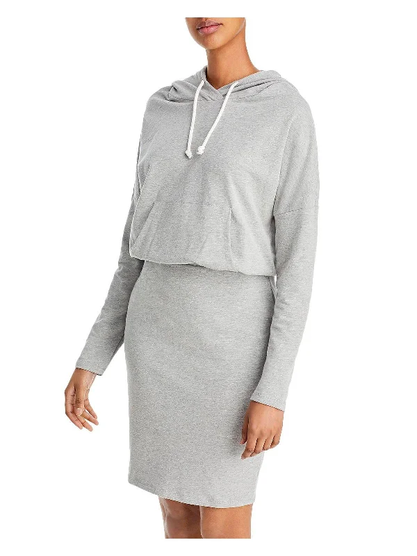 Womens Hoodie Midi Sweatshirt Dress