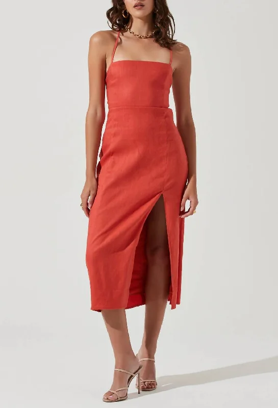 Brayden Dress In Coral