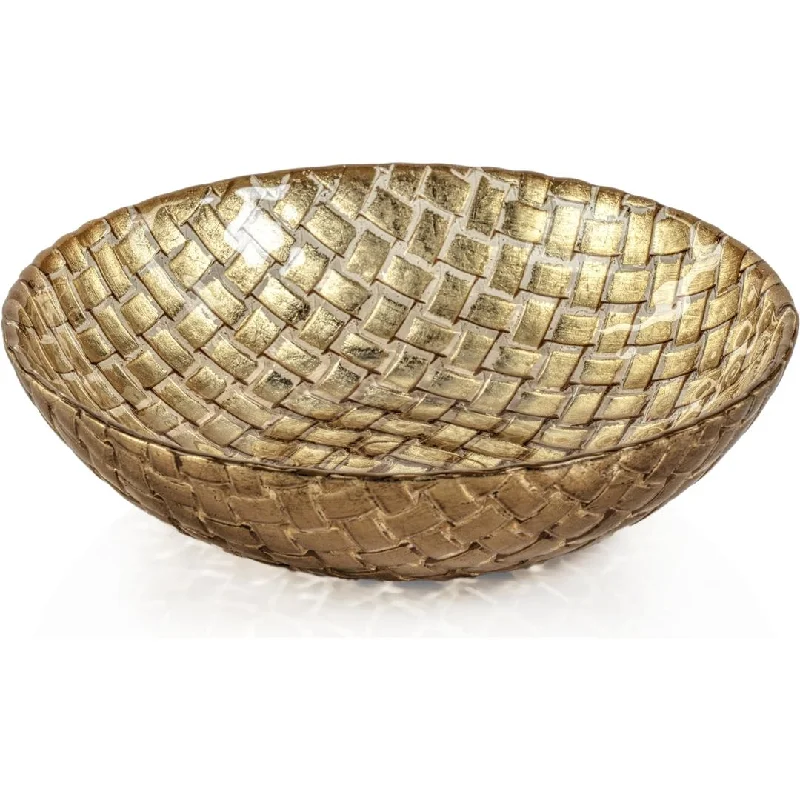 Nova 7" Braided Gold Glass Bowls, Set of 6