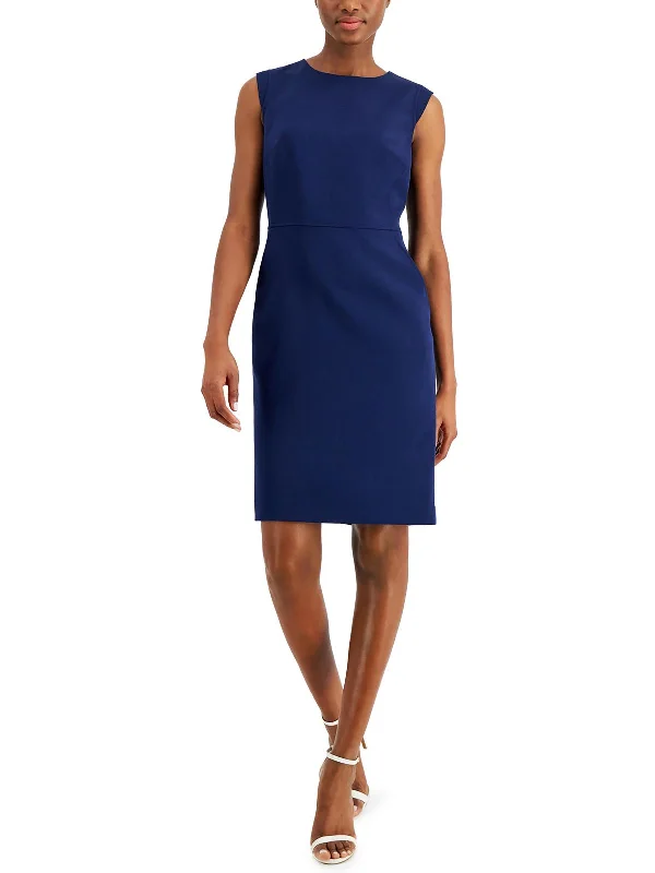 Womens Split Hem Above Knee Sheath Dress