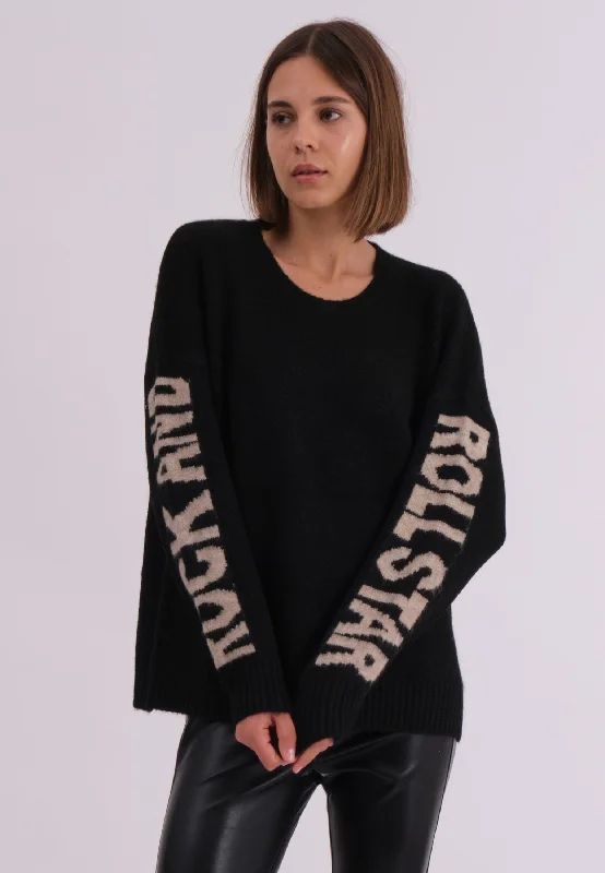 ROCK AND ROLL JUMPER BLACK & NUDE