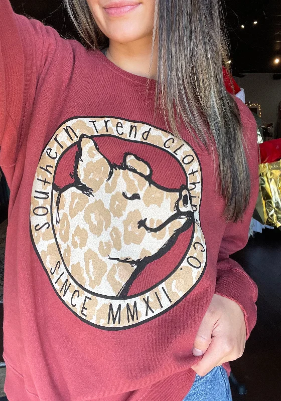 Leopard Circle Pig Sweatshirt