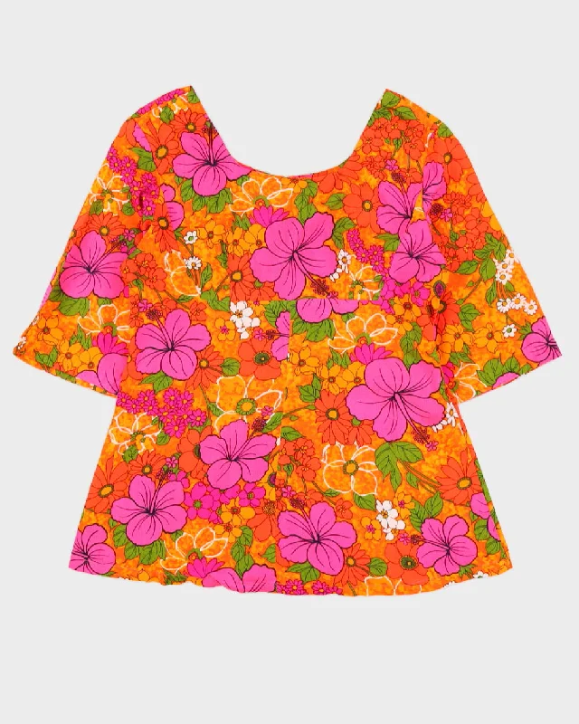 Vintage 1970s Hawaiian Style Top - M